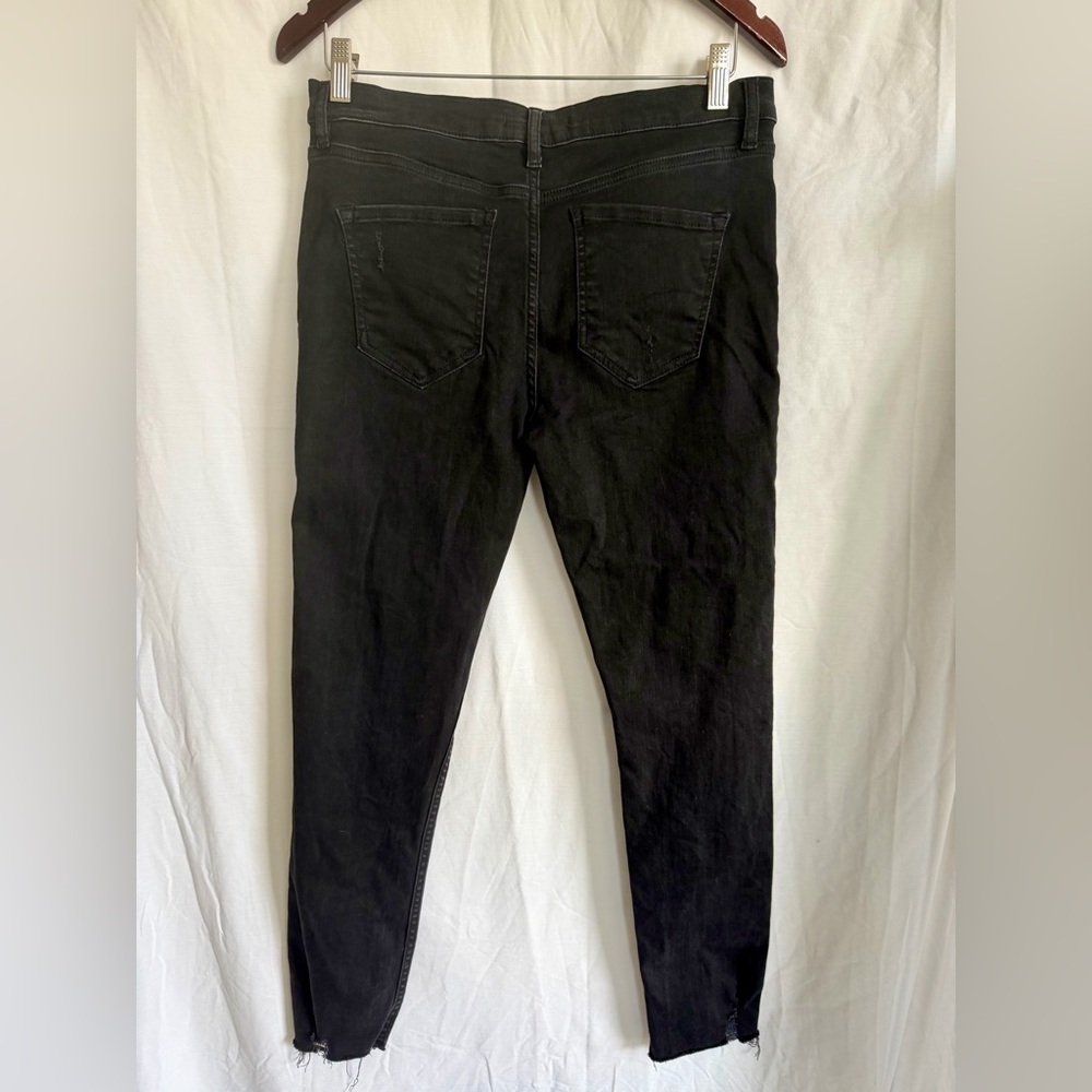 Free People 61855 16515125 Jeans Womens 29 Black Denim Skinny Distressed Pants. - Picture 3 of 5